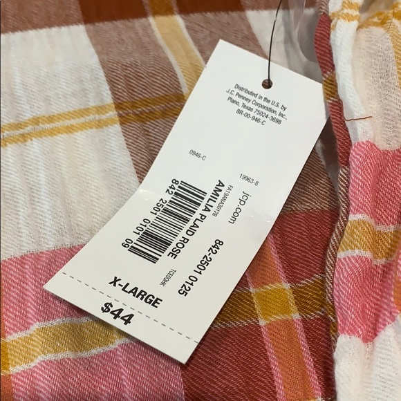 a.n.a Plaid Pullover Top Size XL NWT - Picture 6 of 6